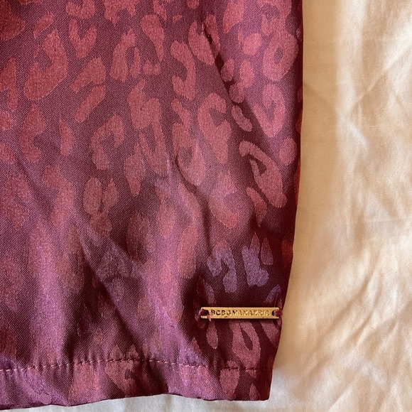 NWT BCBGMAXAZRIA Deco Rose Leopard Satin Top M - Picture 8 of 13